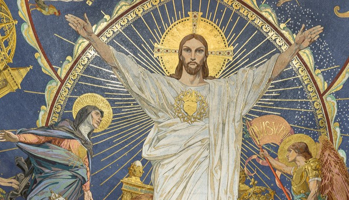 Photo de la mosaïque du cœur de Jésus à la Basilique du Sacré-Cœur